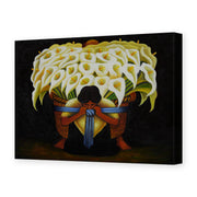 Diego Rivera's 'El Vendedor De Alcatraces' painting reproduced as a gallery-wrapped canvas print