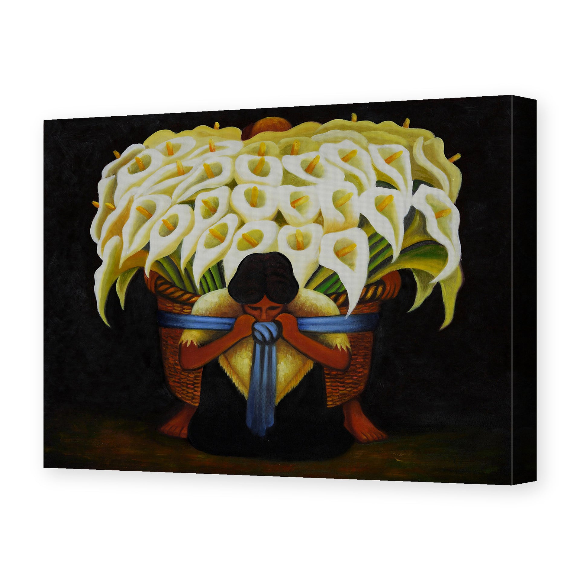 Diego Rivera's 'El Vendedor De Alcatraces' painting reproduced as a gallery-wrapped canvas print