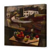 Diego Rivera's 'Knife and Fruit in Front of the Window' painting reproduced as a gallery-wrapped canvas print