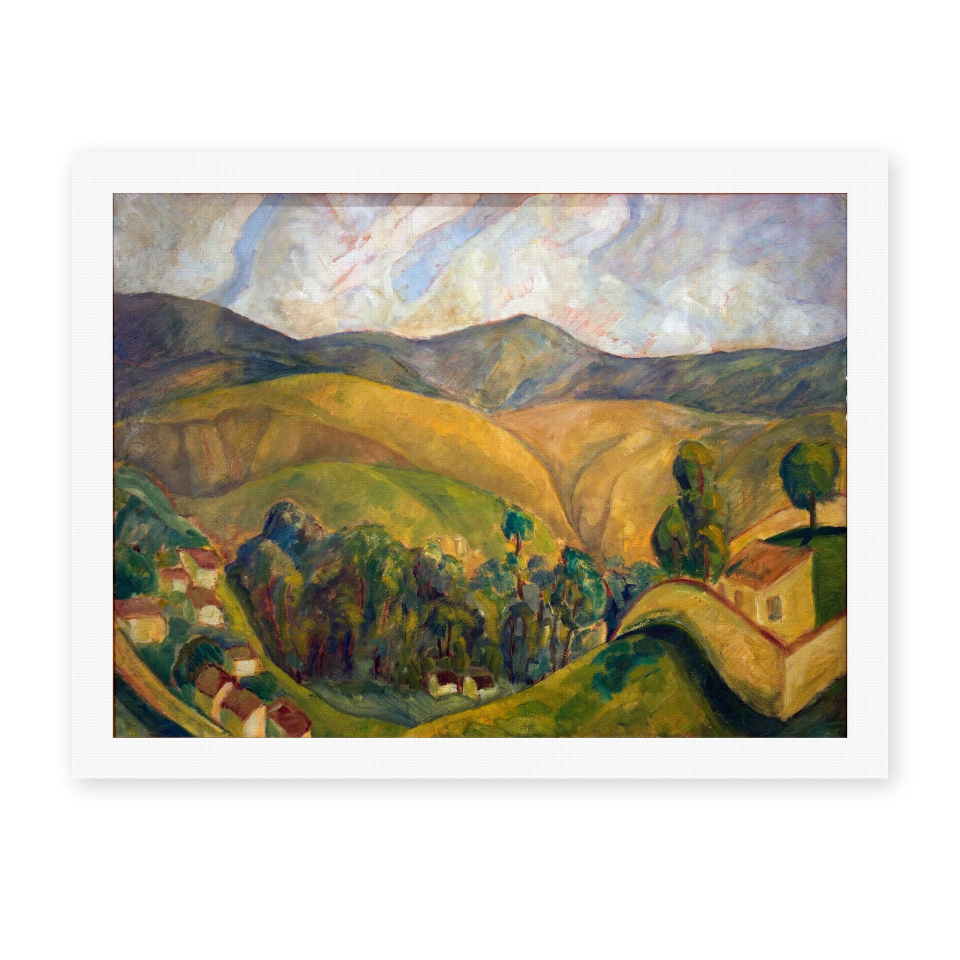 Diego Rivera's 'Landscape' painting reproduced as a rolled canvas print
