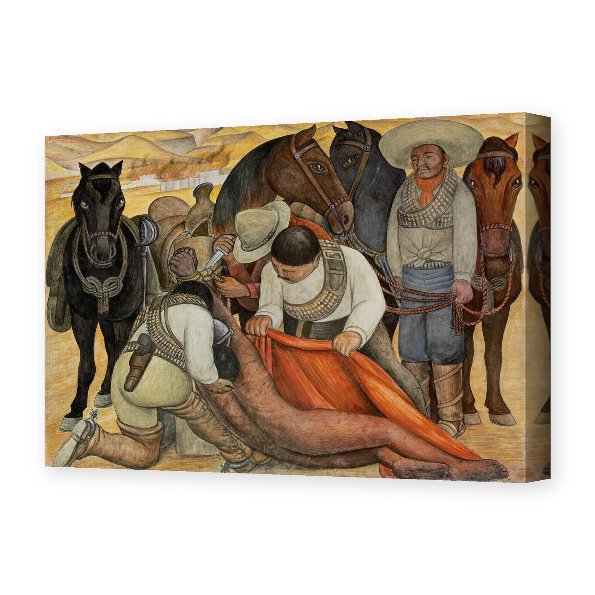 Diego Rivera's 'Liberation of the Peon' painting reproduced as a gallery-wrapped canvas print