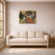 Gallery-wrapped canvas print of Diego Rivera's Liberation of the Peon displayed on a wall in a living room