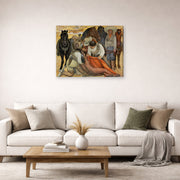Gallery-wrapped canvas print of Diego Rivera's Liberation of the Peon displayed on a wall in a living room
