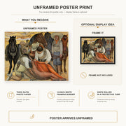 Diego Rivera - Liberation of the Peon poster print size comparison and framing display infographic