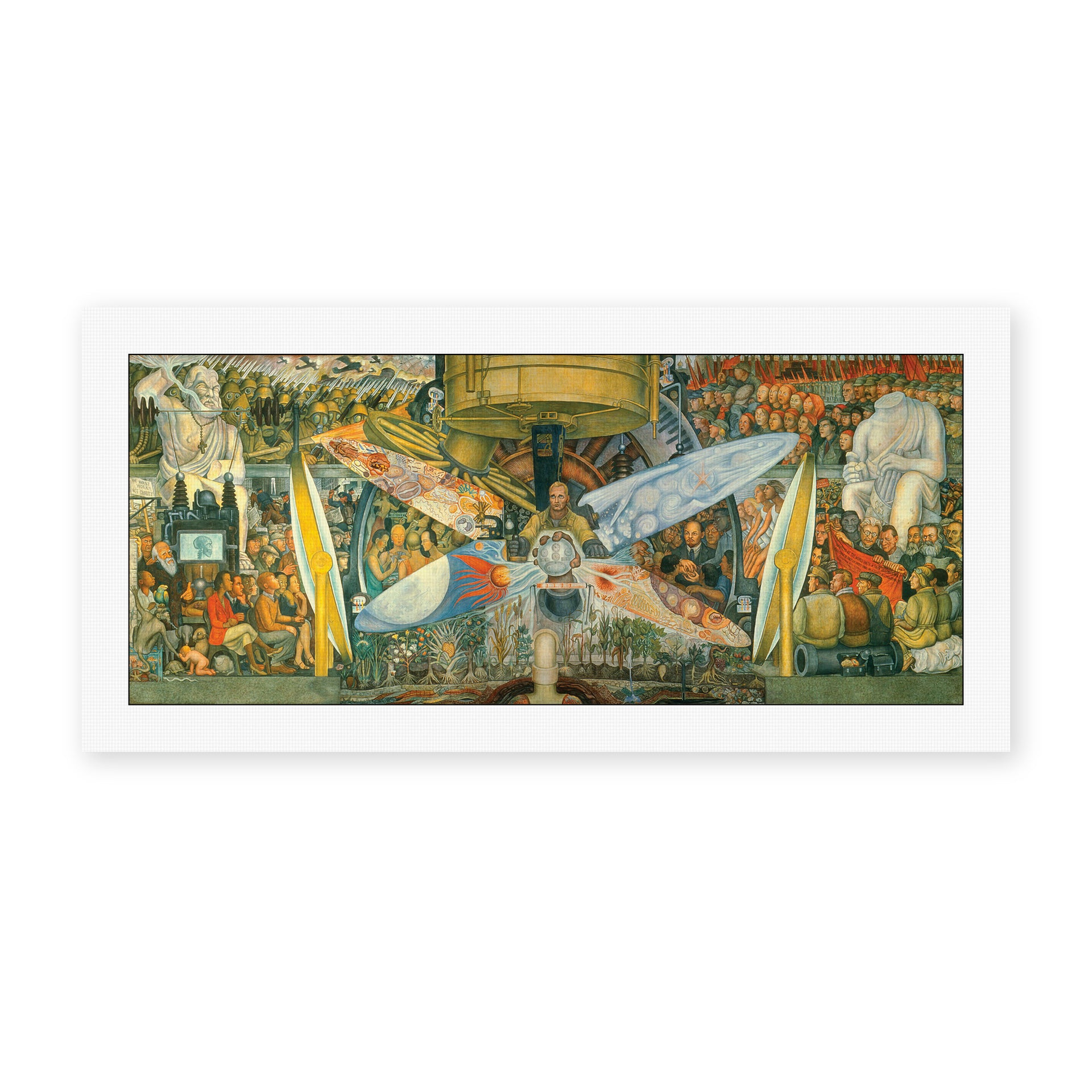 Diego Rivera's 'Man at the Crossroads' painting reproduced as a rolled canvas print