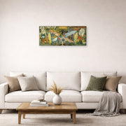 Gallery-wrapped canvas print of Diego Rivera's Man at the Crossroads displayed on a wall in a living room
