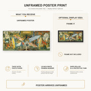 Diego Rivera - Man at the Crossroads poster print size comparison and framing display infographic