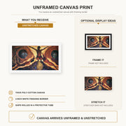 Diego Rivera - Subterranean Forces canvas print size comparison and framing display infographic