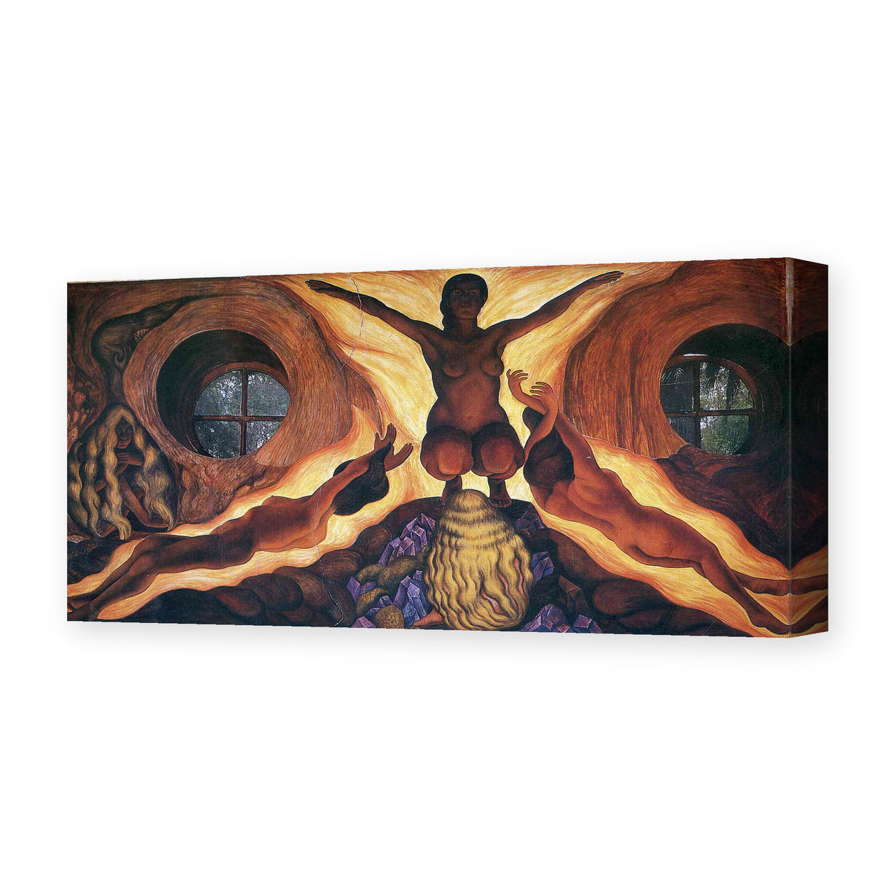 Diego Rivera's 'Subterranean Forces' painting reproduced as a gallery-wrapped canvas print