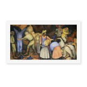 Diego Rivera's 'The Exploiters' painting reproduced as a rolled canvas print