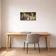 Gallery-wrapped canvas print of Diego Rivera's The Exploiters displayed on a wall in a home office