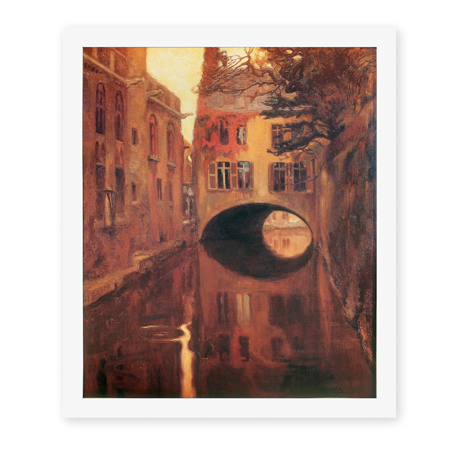 Diego Rivera's 'The House on the Bridge' painting reproduced as a rolled canvas print