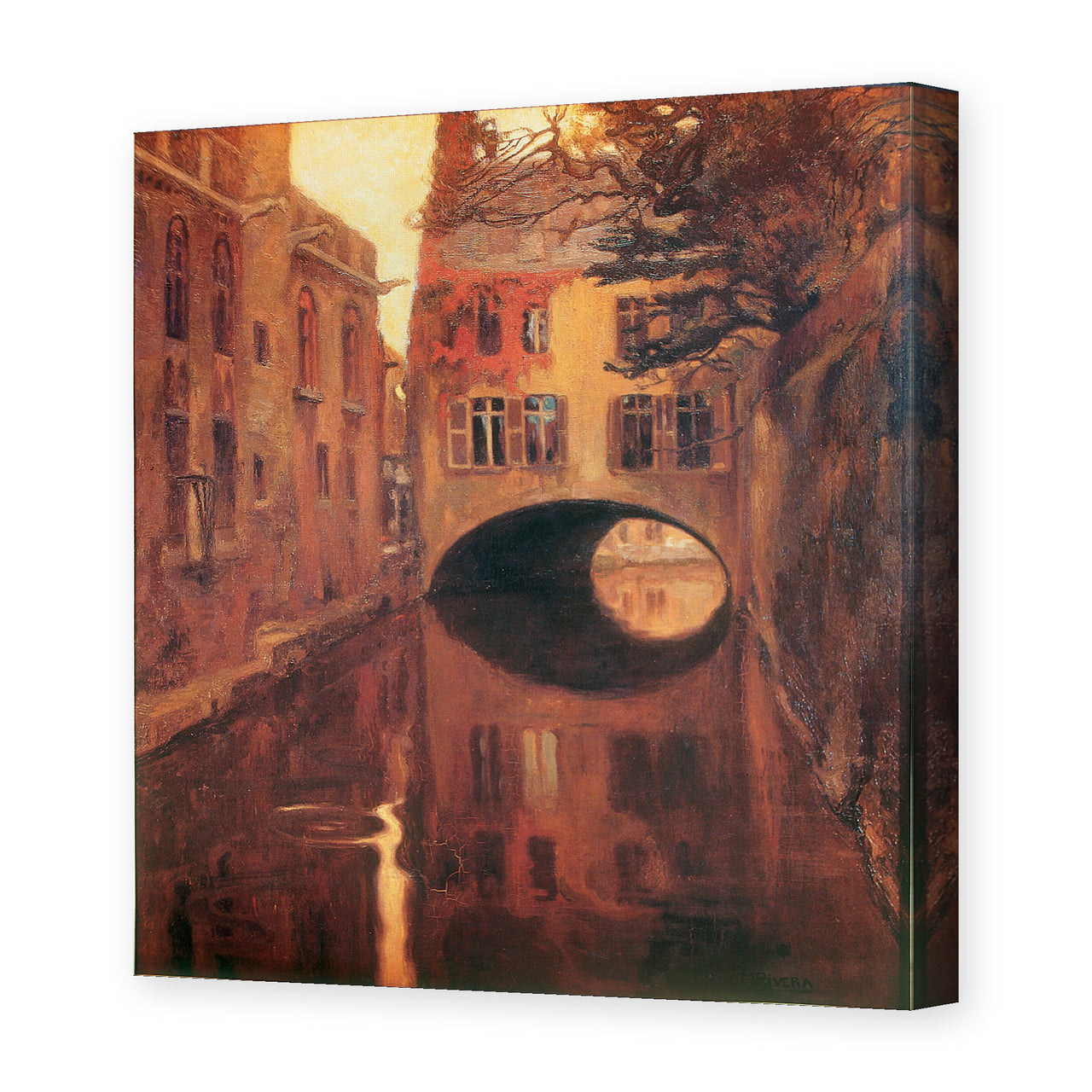Diego Rivera's 'The House on the Bridge' painting reproduced as a gallery-wrapped canvas print