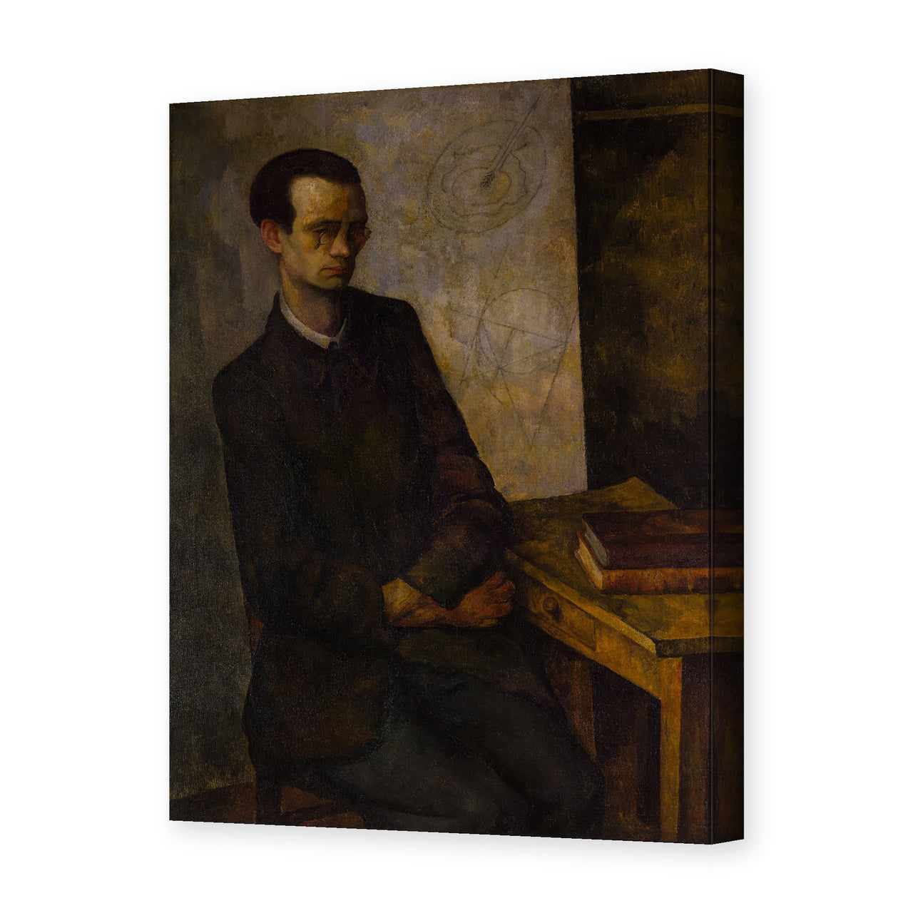 Diego Rivera's 'The Mathematician' painting reproduced as a gallery-wrapped canvas print