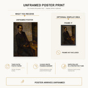 Diego Rivera - The Mathematician poster print size comparison and framing display infographic
