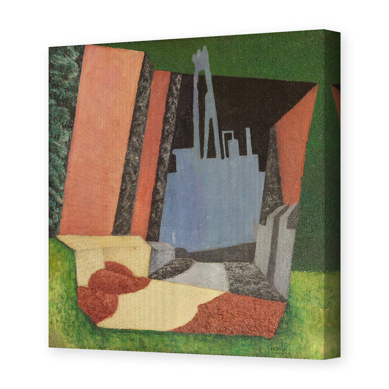 Diego Rivera's 'Urban Landscape' painting reproduced as a gallery-wrapped canvas print