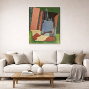 Gallery-wrapped canvas print of Diego Rivera's Urban Landscape displayed on a wall in a living room