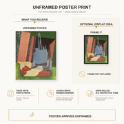 Diego Rivera - Urban Landscape poster print size comparison and framing display infographic