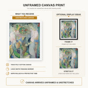 Diego Rivera - Woman at a Well canvas print size comparison and framing display infographic