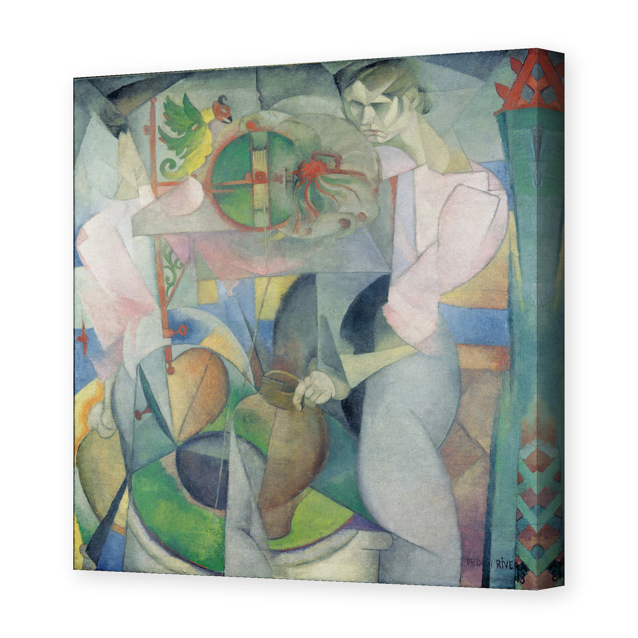 Diego Rivera's 'Woman at a Well' painting reproduced as a gallery-wrapped canvas print