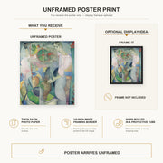 Diego Rivera - Woman at a Well poster print size comparison and framing display infographic
