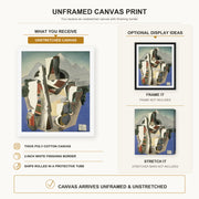 Diego Rivera - Zapata style Landscape canvas print size comparison and framing display infographic