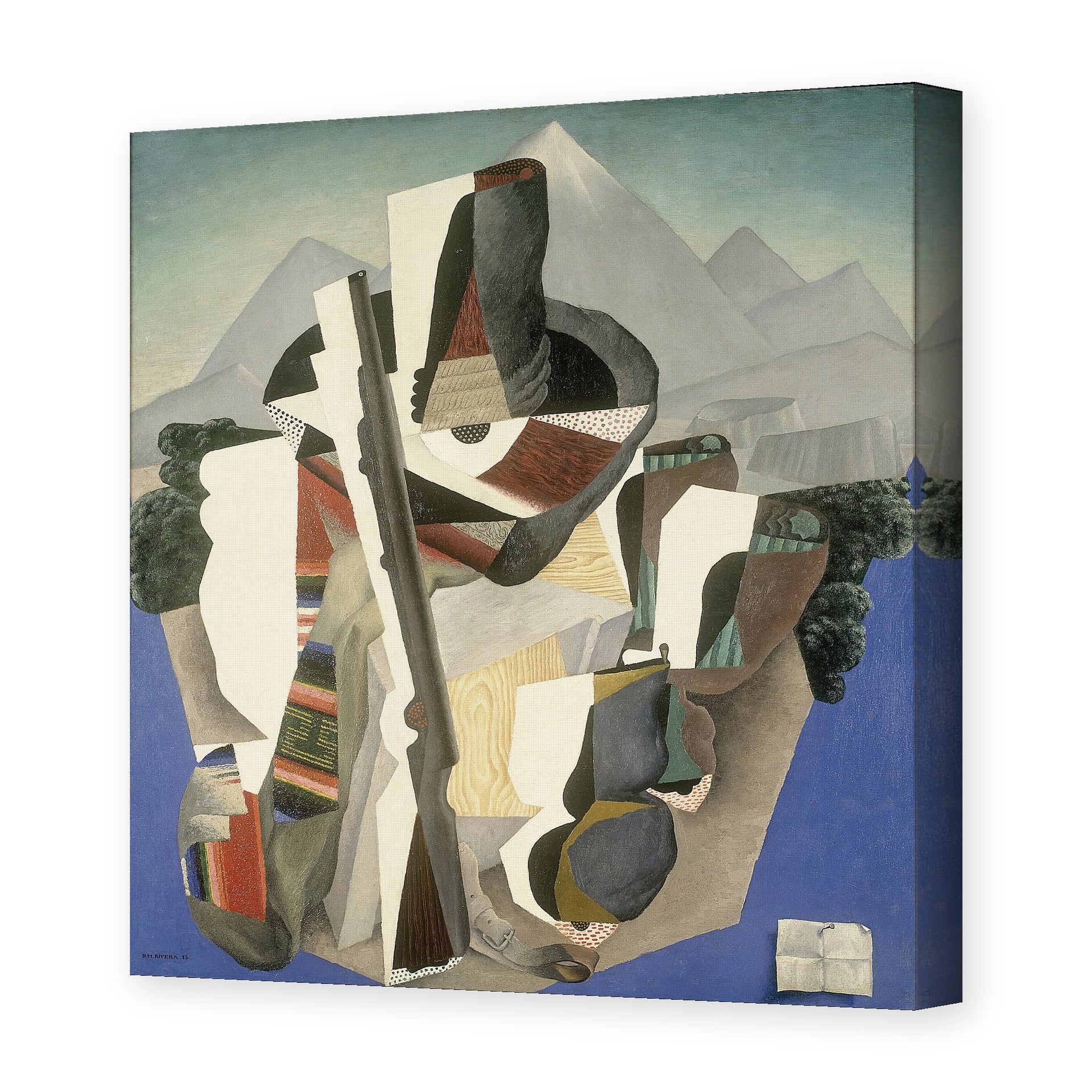 Diego Rivera's 'Zapata style Landscape' painting reproduced as a gallery-wrapped canvas print