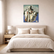 Gallery-wrapped canvas print of Diego Rivera's Zapata style Landscape displayed on a wall in a bedroom