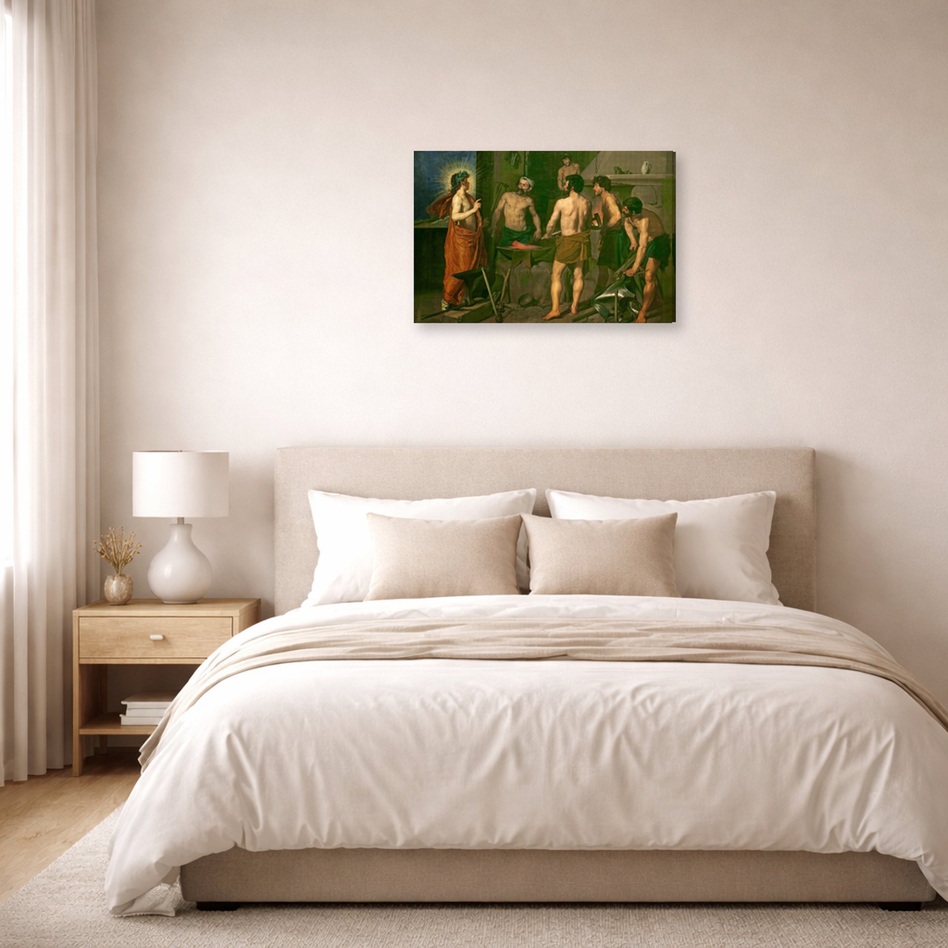 Diego Velazquez - Apollo in the Forge of Vulcan - gallery wrap lifestyle bedroom