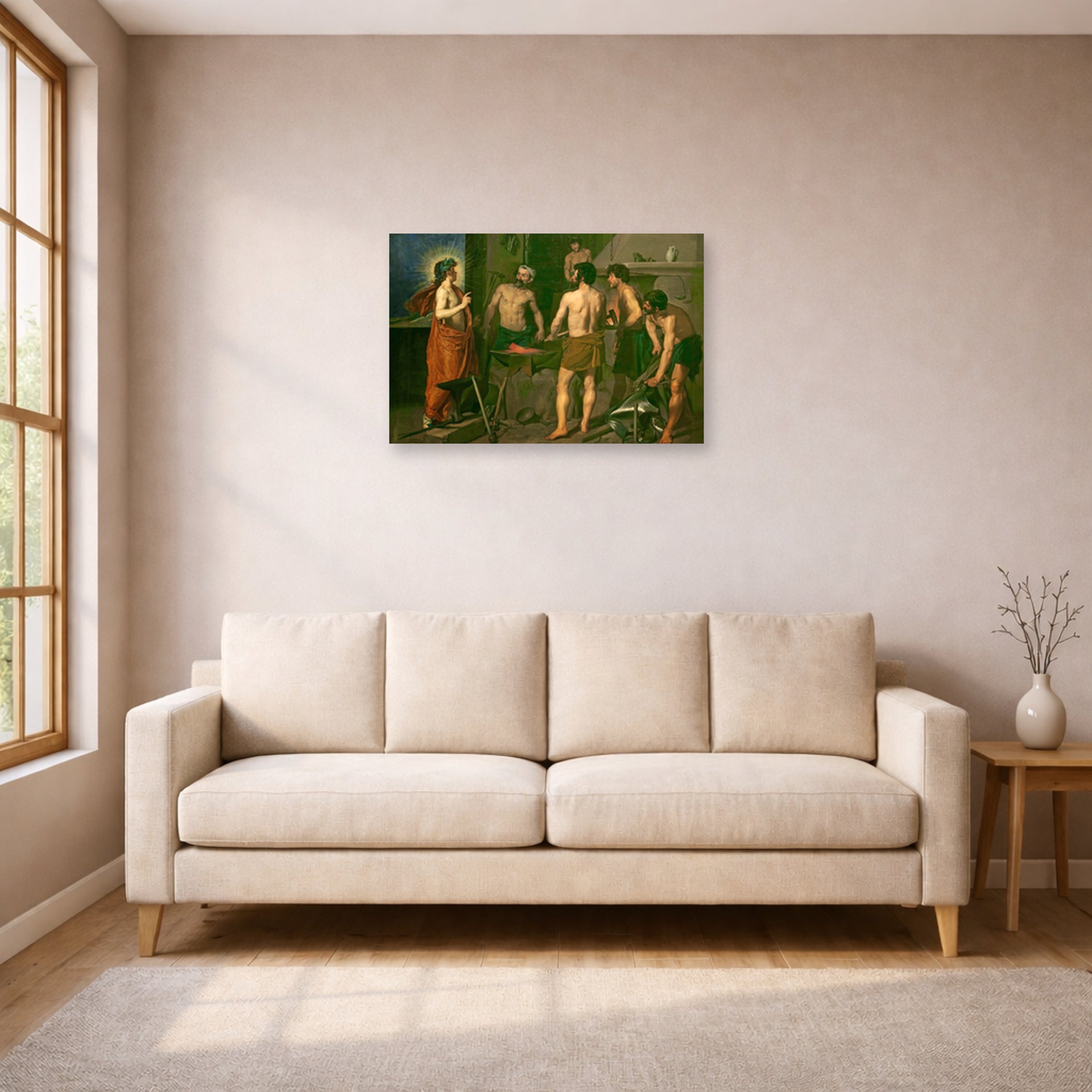 Diego Velazquez - Apollo in the Forge of Vulcan - poster print lifestyle living room 1 unframed