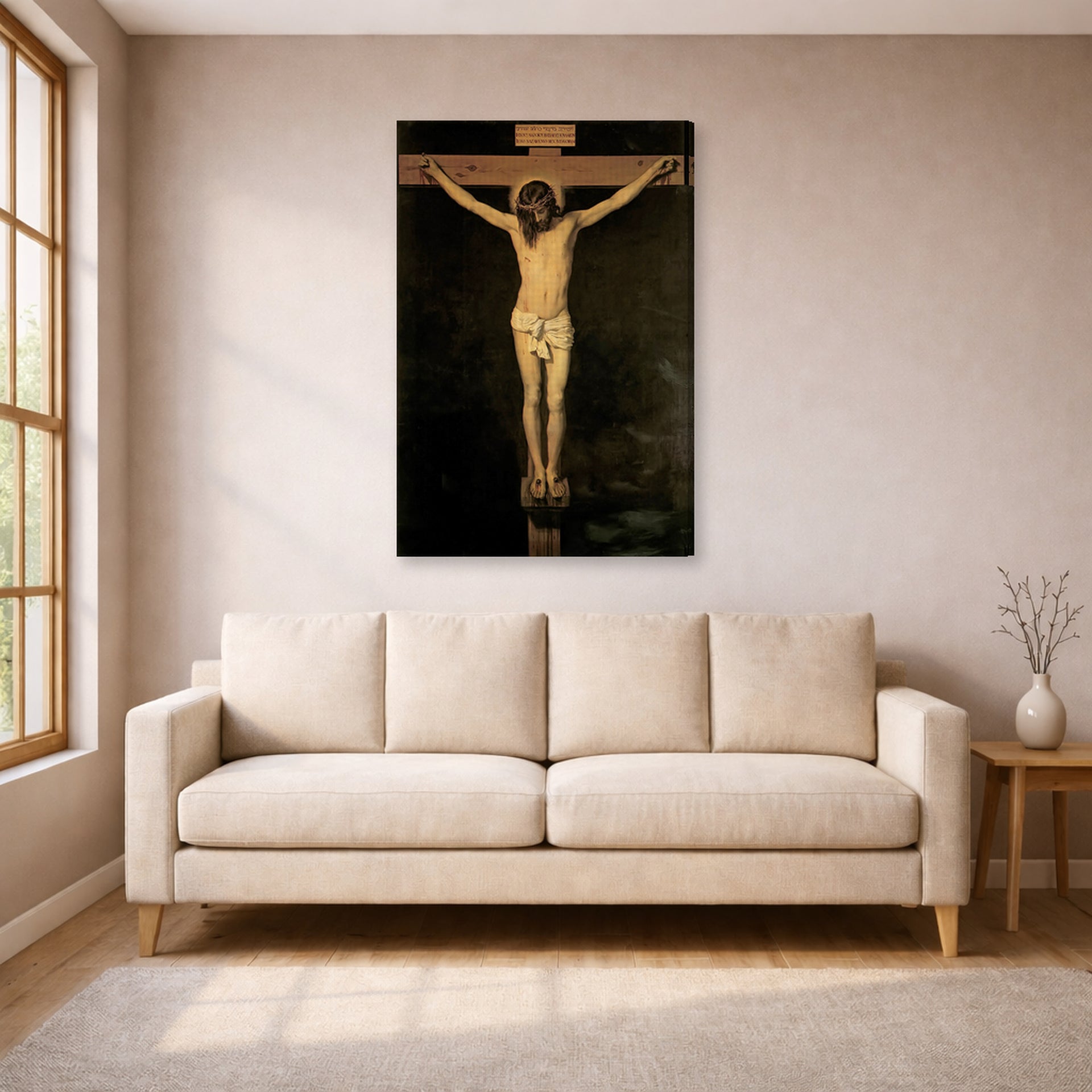 Diego Velazquez - Christ Crucified - gallery wrap lifestyle living room 1