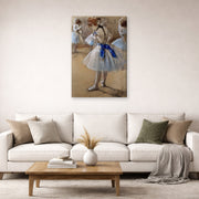 Gallery-wrapped canvas print of Edgar Degas's A Study of a Dancer displayed on a wall in a living room