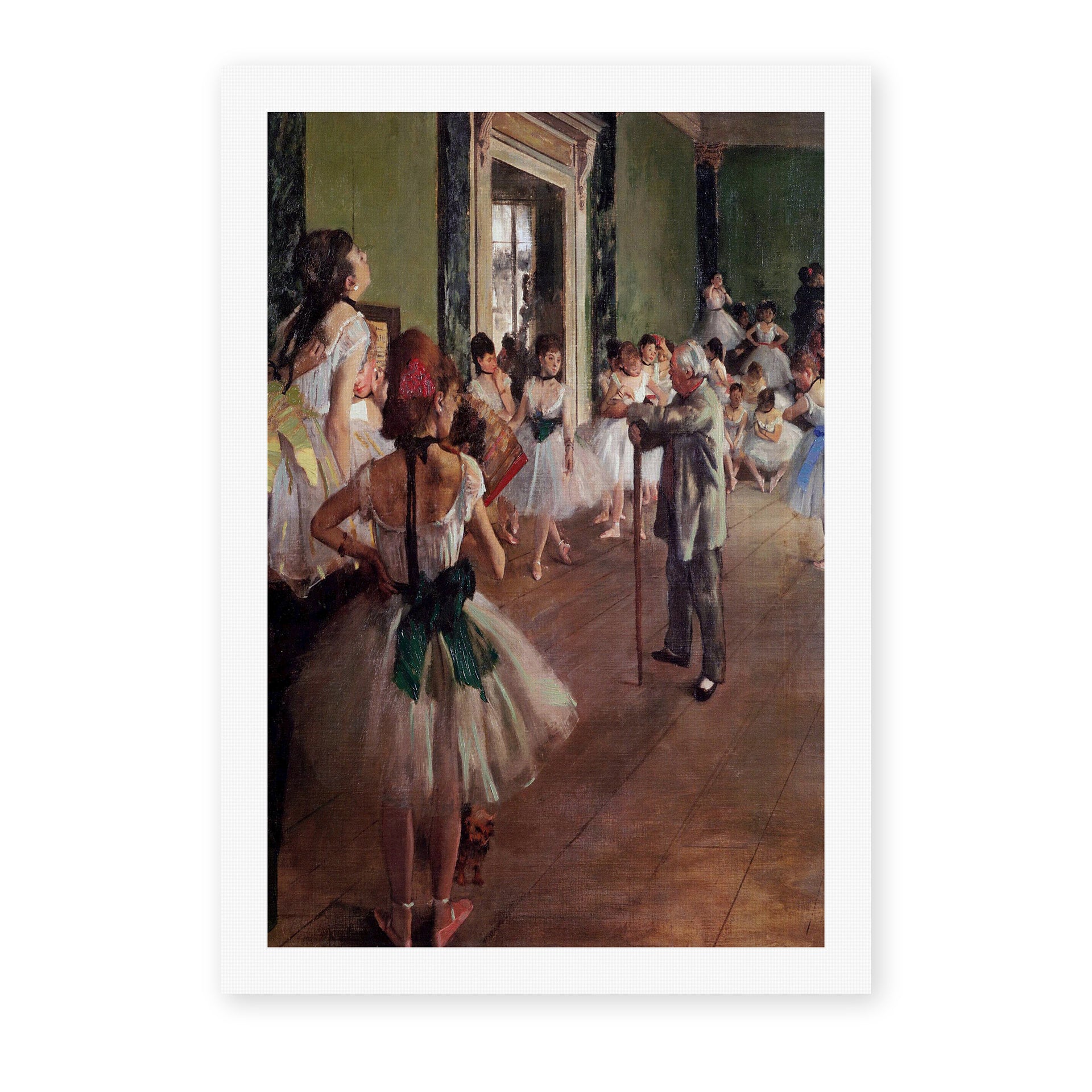 Edgar Degas's 'Ballet Class' painting reproduced as a rolled canvas print