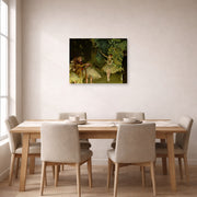Gallery-wrapped canvas print of Edgar Degas's Ballet Rehearsal displayed on a wall in a dining