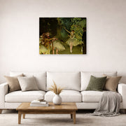 Gallery-wrapped canvas print of Edgar Degas's Ballet Rehearsal displayed on a wall in a living room