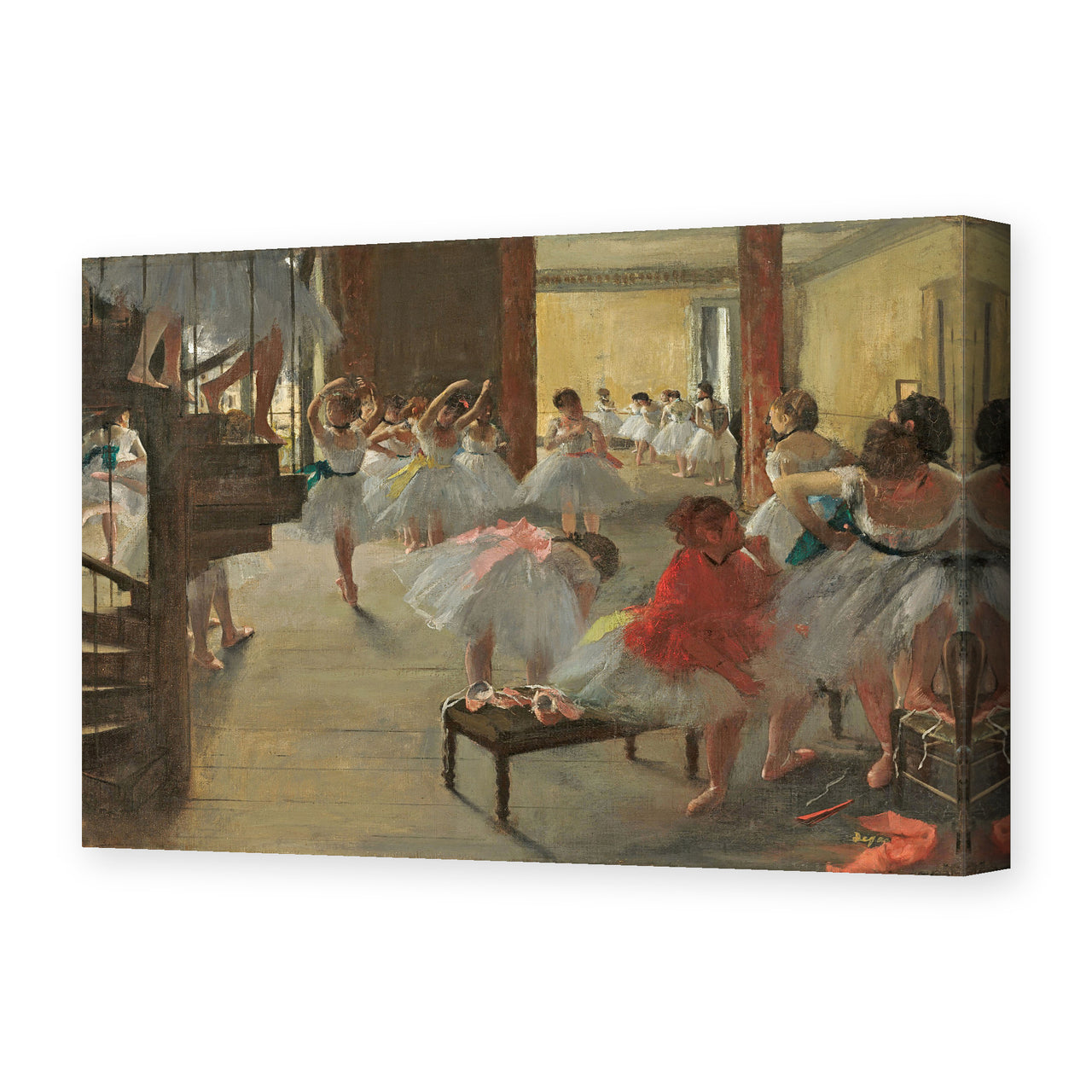 Edgar Degas's 'Ballet School' painting reproduced as a gallery-wrapped canvas print