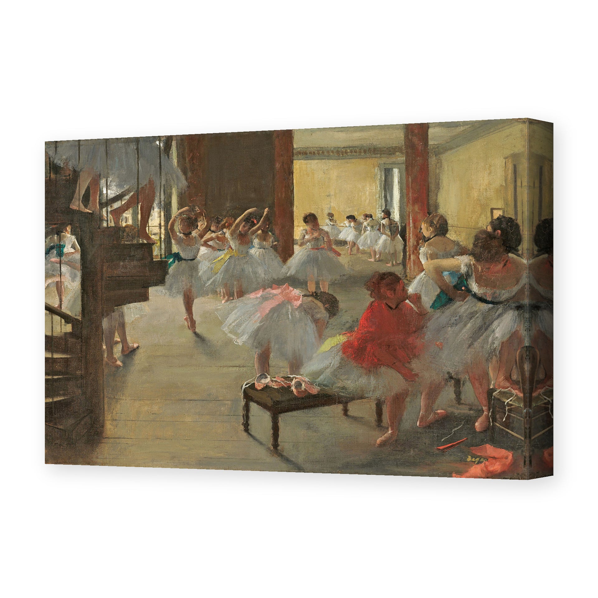 Edgar Degas's 'Ballet School' painting reproduced as a gallery-wrapped canvas print