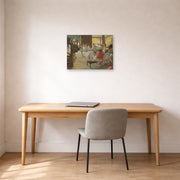 Unframed poster print of Edgar Degas's Ballet School displayed on a wall in a office