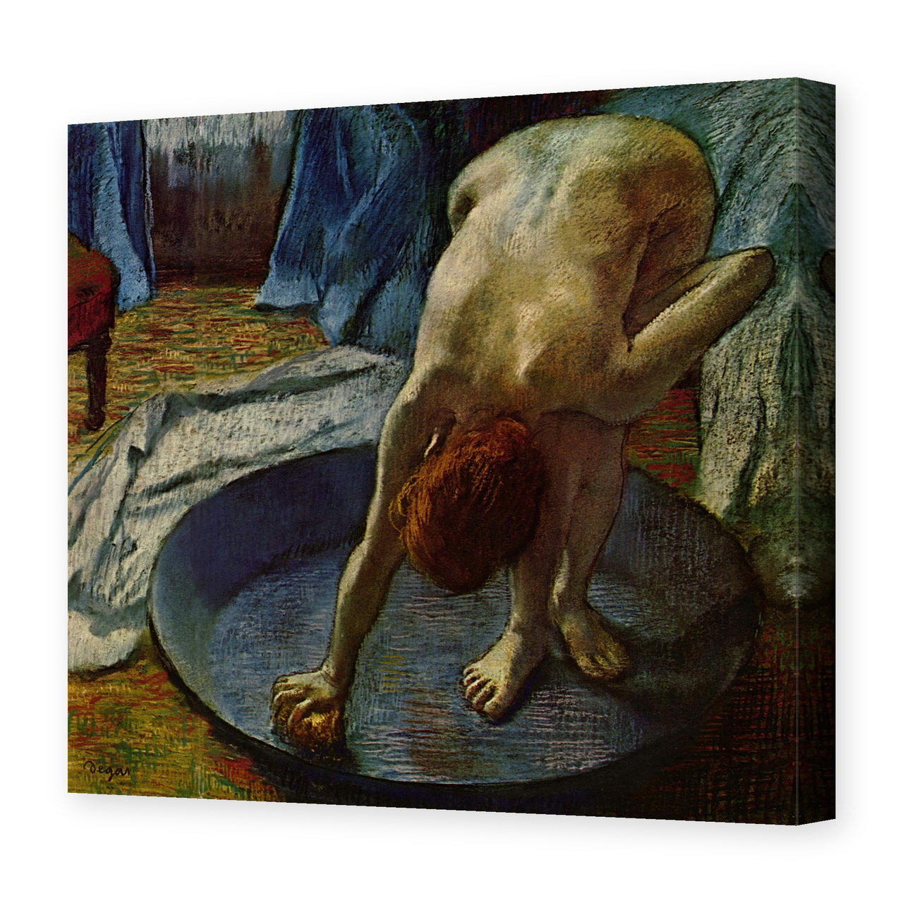 Edgar Degas's 'Frau In Der Badewanne' painting reproduced as a gallery-wrapped canvas print