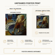 Edgar Degas - Frau In Der Badewanne poster print size comparison and framing display infographic