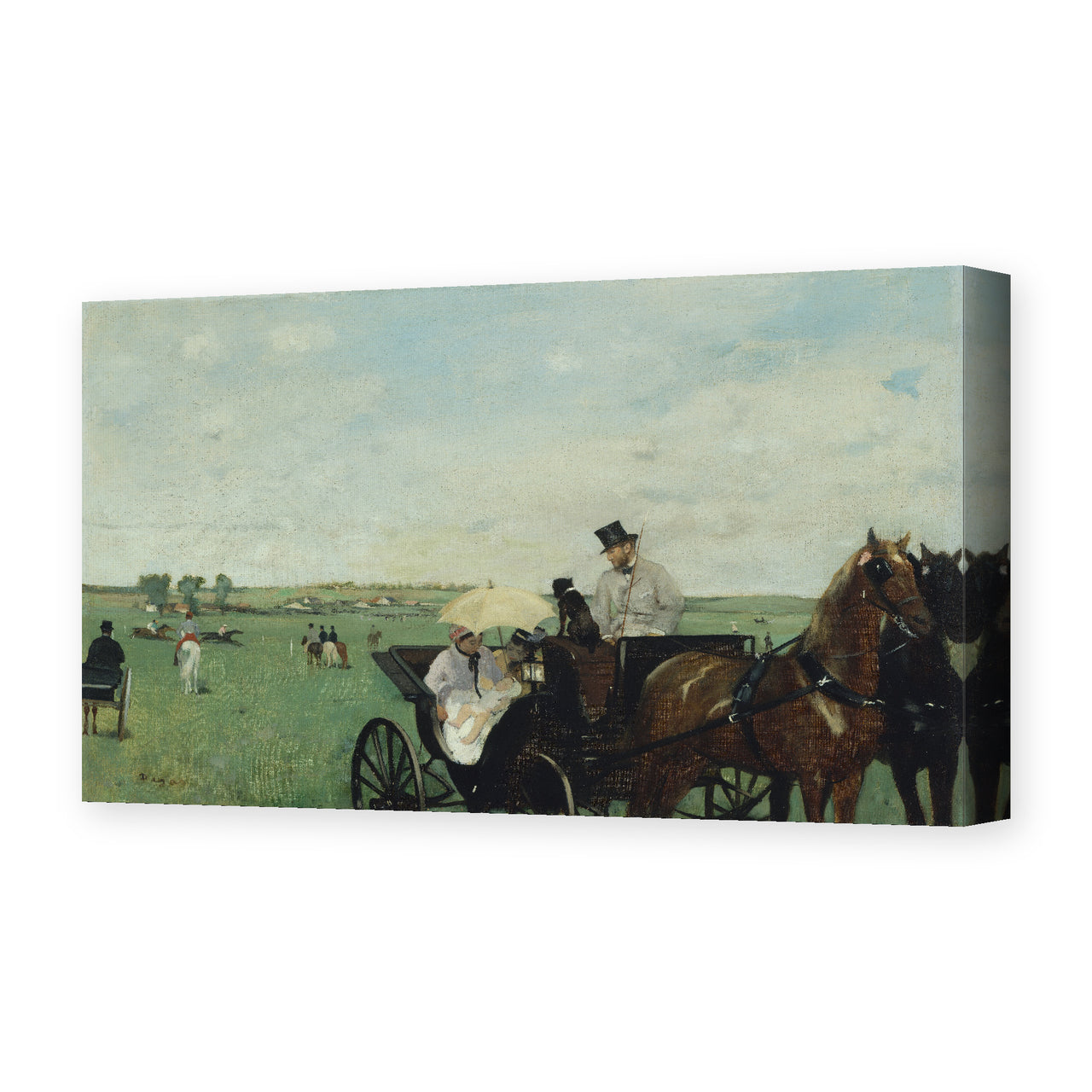 Edgar Degas's 'Horse Racing' painting reproduced as a gallery-wrapped canvas print