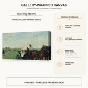 Edgar Degas - Horse Racing gallery wrap canvas construction and hanging details infographic
