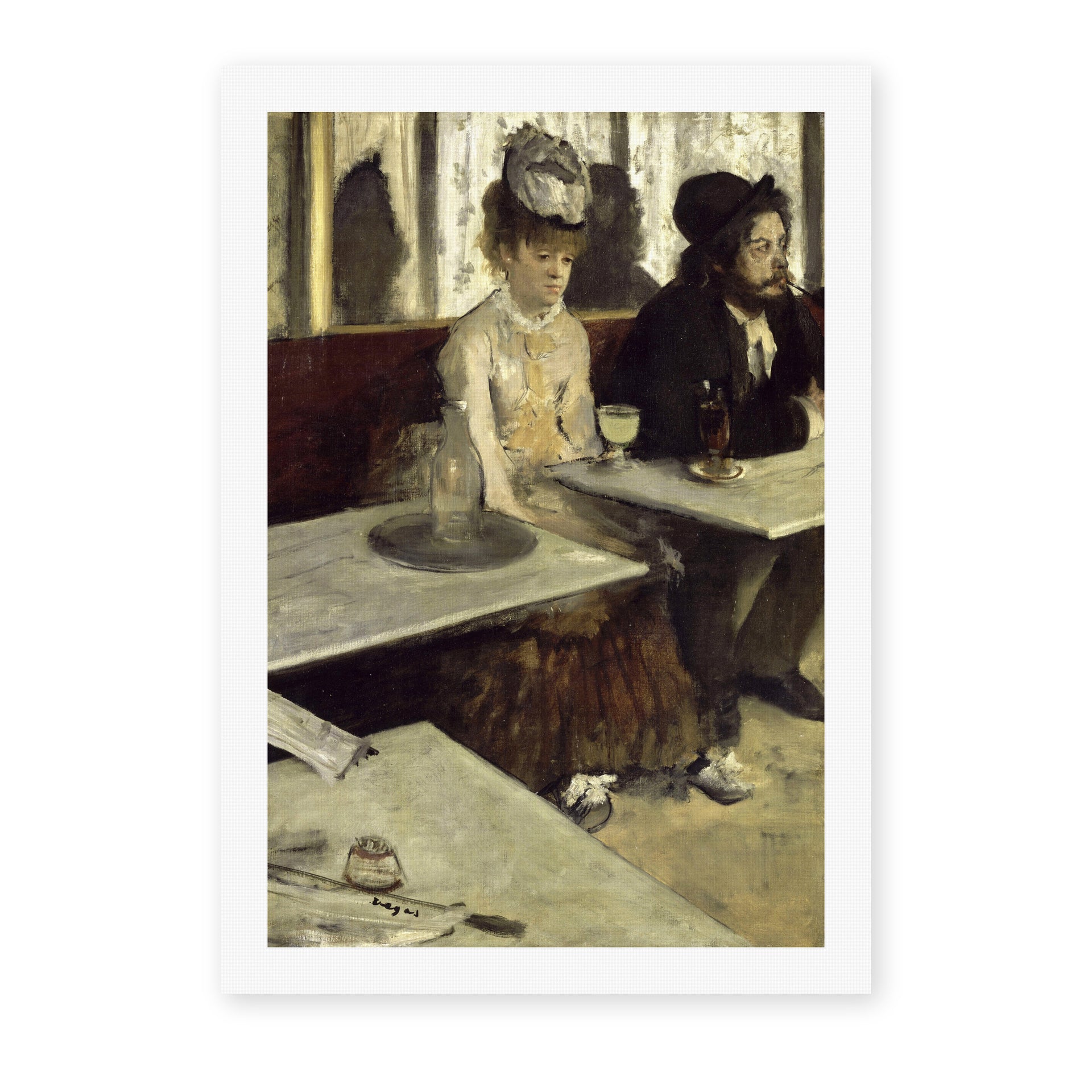 Edgar Degas's 'Labsinthe' painting reproduced as a rolled canvas print