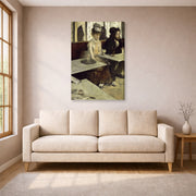 Gallery-wrapped canvas print of Edgar Degas's Labsinthe displayed on a wall in a living room