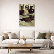 Gallery-wrapped canvas print of Edgar Degas's Labsinthe displayed on a wall in a living room