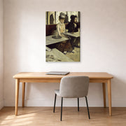 Gallery-wrapped canvas print of Edgar Degas's Labsinthe displayed on a wall in a office