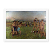 Edgar Degas's 'Nude Spartans Excersizing' painting reproduced as a rolled canvas print