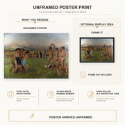 Edgar Degas - Nude Spartans Excersizing poster print size comparison and framing display infographic