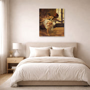 Gallery-wrapped canvas print of Edgar Degas's Repetition of the Dance displayed on a wall in a bedroom