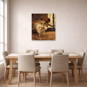 Unframed poster print of Edgar Degas's Repetition of the Dance displayed on a wall in a dining